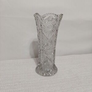 EAPG Cambridge Flower Bouquet Vase Pressed Cut‎ Glass 9.75"